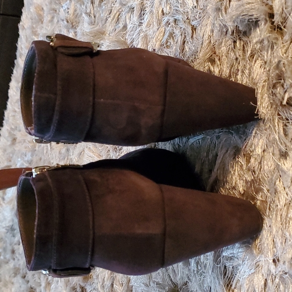 GEOX Respira brown suede wedge booties - Picture 5 of 11